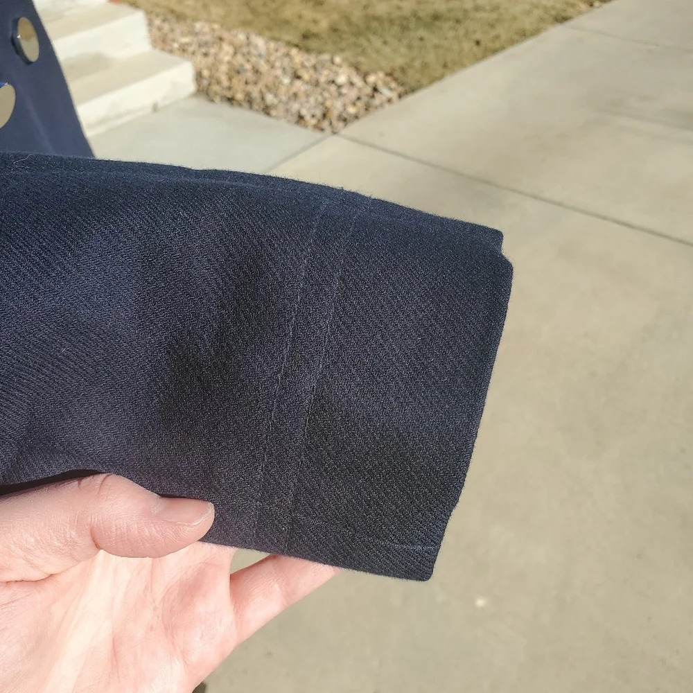 Banana Republic Navy Blue Women's Pea Coat Size XS Double Breasted Cropped - Picture 9 of 16